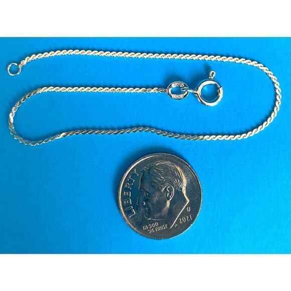 Lovely Dainty Italian Sterling 925 Silver Bracelet - Picture 7 of 8